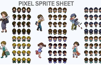 do pixel art, assets, spritesheet and animation for your game