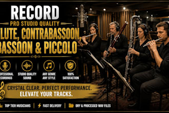 record pro studio quality flute, contrabassoon, bassoon and piccolo