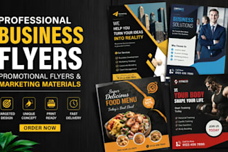 design professional business flyers, promotional flyers and marketing materials