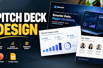 redesign your startup pitch deck powerpoint presentation or investor pitch deck