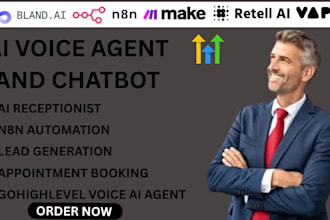 build an ai voice agent using vapi, retell ai make com and n8n