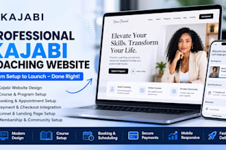 design kajabi coaching website, program, booking, payment and course setup