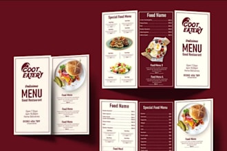 design canva editable restaurant menu with qr code food menu template