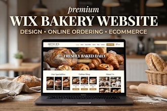 design a wix bakery website with online ordering and booking site