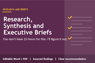 write a research report and executive brief on your business question