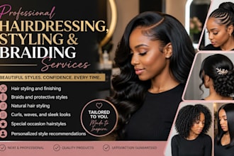 provide professional hairdressing, styling and braiding services