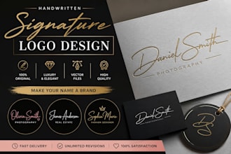 luxury handwritten signature logo  autograph cursive and calligraphy design