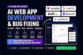 fix lovable ai, replit, bolt, base44, supabase and build saas mvp