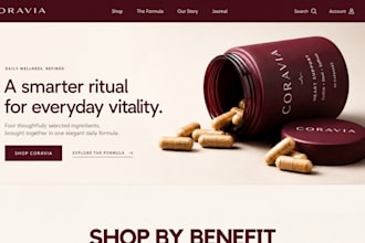 design supplement shopify store nutraceutical peptide store supplement website