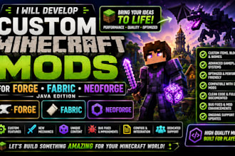 develop custom minecraft mod for forge fabric neoforge java world creation spawn
