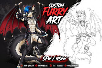 draw furry art, fursona, furry pfp, furry oc and anthro art, sfw or nsfw