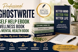 ghostwrite self help ebook wellness book and mental health book writer