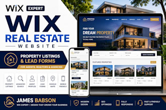 design wix real estate website with property listings and lead forms