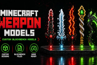 custom minecraft rpg mob and weapon models in blockbench