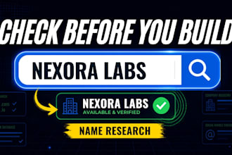 research company names, domains, social handles and trademarks