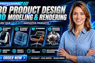 do 3d product design, 3d product modeling 3d rendering and industrial cad design