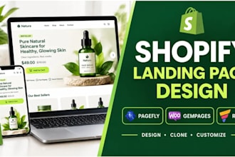design or clone a shopify landing page in pagefly, gempages or replo