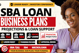 create lender ready sba loan business plans, projections and loan support