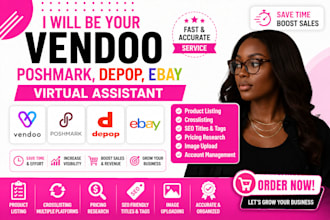 cross list product on vendoo poshmark ebay depop virtual assistant