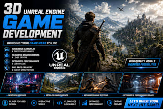 do unreal engine game development, unreal engine game, combat , blueprints