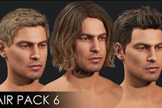 do realistic hair groom, 3d realistic  xgen hair, 3d hair unreal hair metahuman