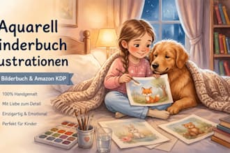 aquarell kinderbuchillustrationen für bilderbuch geschichtenbuch und kdp