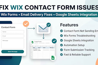 fix wix contact form not sending emails, wix forms, google sheet integration