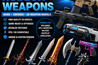 create custom roblox weapons, guns, swords, and 3d weapon models