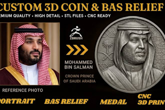 create custom 3d bas relief stl for cnc carving and 3d printing