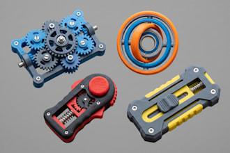 design 3d fidget toys, articulated fidget models, flexi animals, stl 3mf