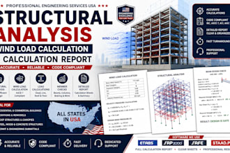 do structural analysis wind load calculation and calculation report in usa