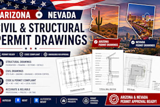 prepare arizona and nevada civil structural permit drawings