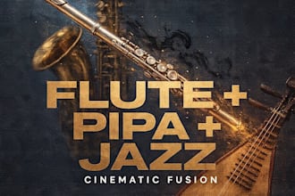 create real acoustic flute, cinematic, pipa style and jazz melodies