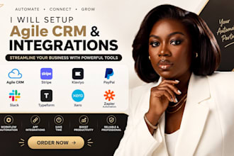 setup agile crm stripe klaviyo paypal slack typeform xero zapier automation