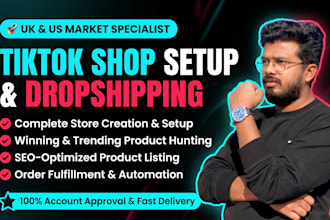 do tiktok shop setup dropshipping store and product listing