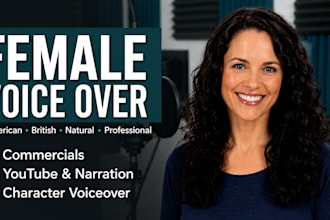 record an american female voiceover, voice actor narration or british voice over
