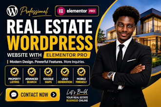 build professional real estate wordpress property listing website, elementor pro