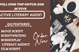 find active literary agency for your screenplay movie script feature film script