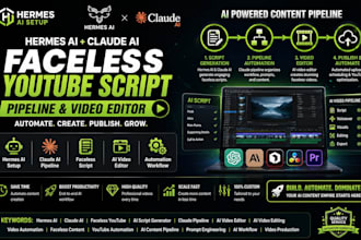 setup hermes faceless youtube script claude  pipeline video editor claude video