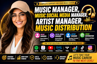 music manager, music social media manager, artist manager, music distribution