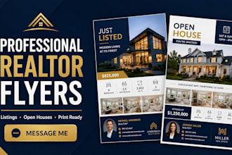 design professional realtor flyers for property listings and open houses