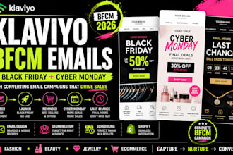 setup klaviyo bfcm black friday cyber monday email campaigns for shopify