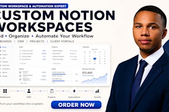 build a custom notion workspace, dashboard, and workflow for your businesses