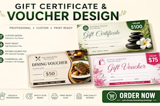 design professional gift certificates and vouchers for your business