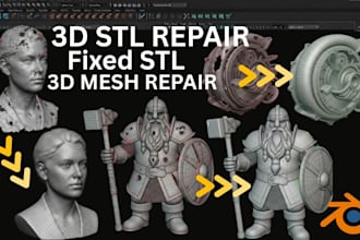repair stl file fix 3d model mesh errors cleanup modify 3mf ,obj for 3d printing