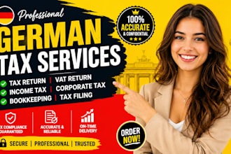 do german tax return, vat, income tax, corporate tax, german booking, tax filing