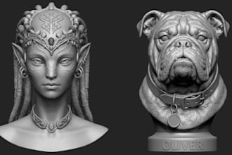 do realistic 3d head face bust sculpt likeness stl portrait zbrush for 3d print