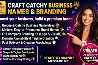 create unique business name brand name and company name research domain name