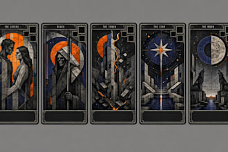 design tarot card art and UI layout for your tabletop game