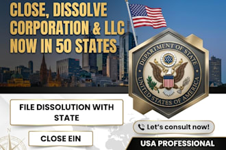 close or dissolve llc file dissolution cancel USA corporation and close ein